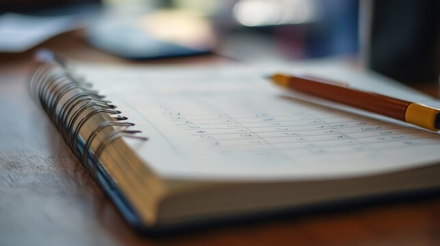 A close-up of a financial literacy workbook with exercises on budgeting and saving