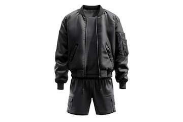 jacket isolated background. Clothes with gray jeans on white background