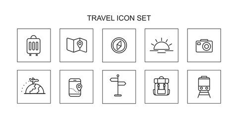Travel icon set vector