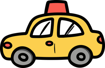 Fototapeta premium Vector Illustration of a Yellow Taxi Car