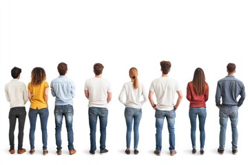 Fototapeta premium Casual group of people person back background.