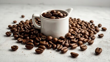 Fototapeta premium coffee beans and cup