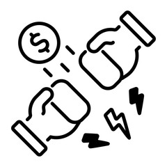 Trade war icon in linear style