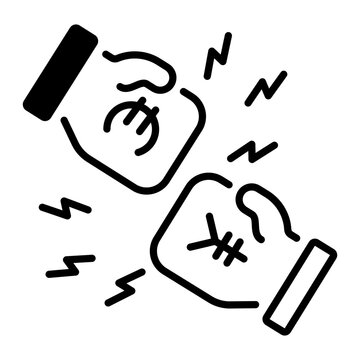 recommend clip art: Money fight icon in outline style