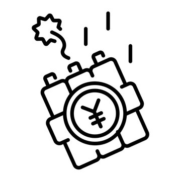 recommend clip art: Financial threat icon in outline style 