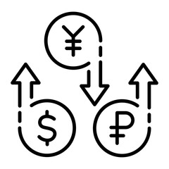 A line style icon of economy changes 