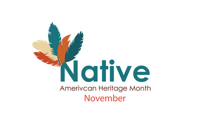 Native American Heritage Month in November. American Indian culture. National ornament.