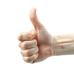 A hand thumb up isolated on transparent background, PNG file