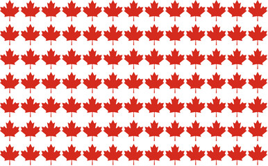 Maple leaf icon background repeated pattern marking Canada Day on July 1st