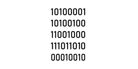 Obraz premium Streaming binary code matrix vector icon isolated on white background.