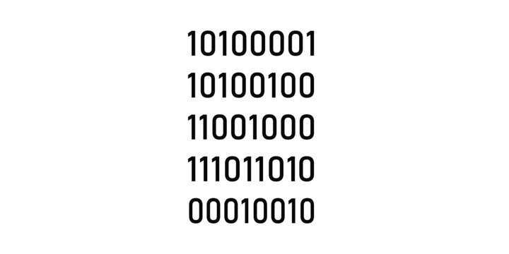 Streaming binary code matrix vector icon isolated on white background.
