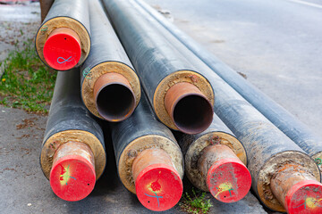 Repair of the city heating system. Replacement of steel pipes with new ones with insulation.