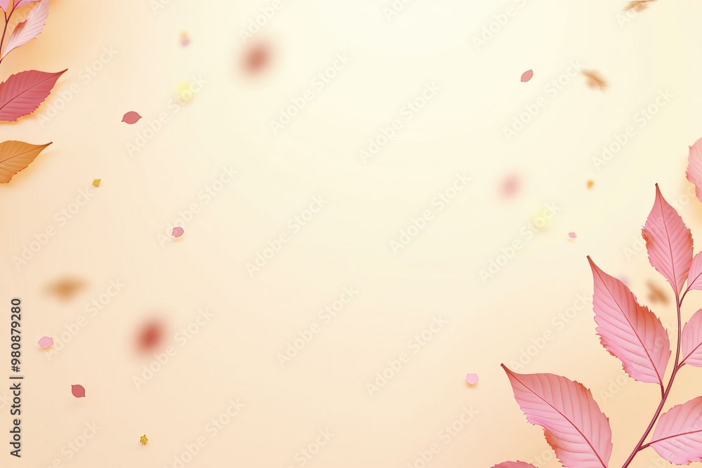 Poster autumn background with lots of orange leaves scattered around the edges with free space. the leaves 