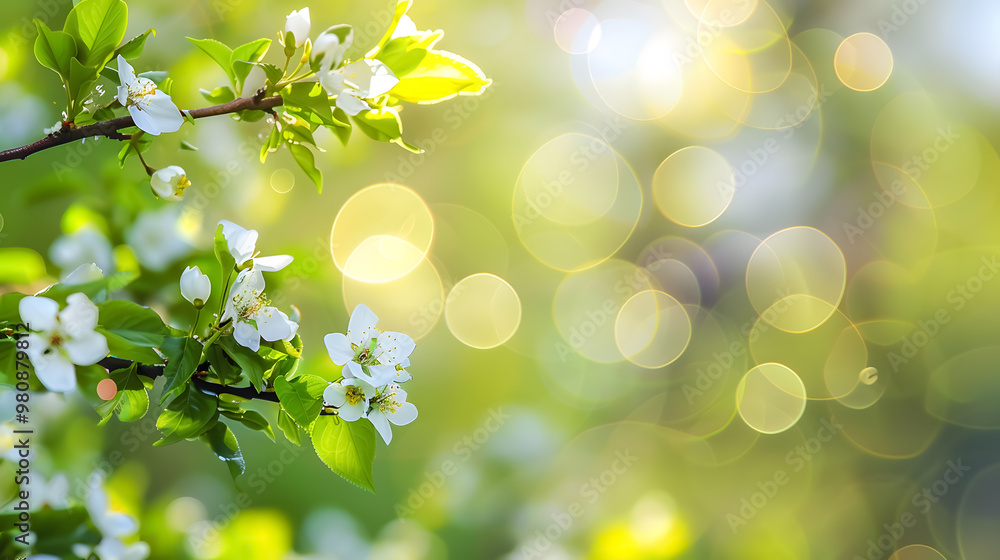 Aufkleber abstract spring background with bokeh.