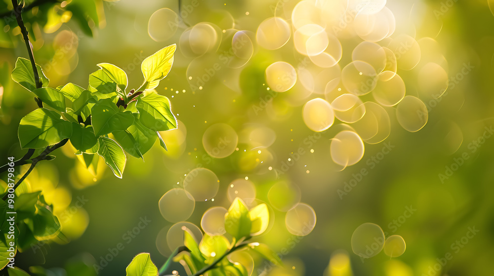 Aufkleber abstract spring background with bokeh.
