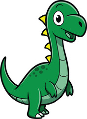 Baby Dragon with green yellow color white background 