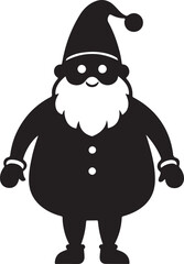 santa Claus  black silhouette white background