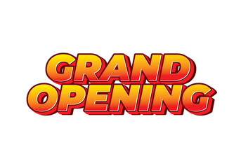 Grand opening. Text effect in modern colors with 3D style