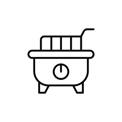 Fryer outline icons, minimalist vector illustration ,simple transparent graphic element .Isolated on white background