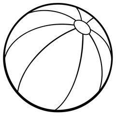 beach ball outline coloring book page line art drawing
