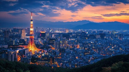 Obraz premium Kyoto Tower in Kyoto.