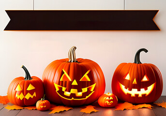 Halloween event background with charming upscale pumpkins.