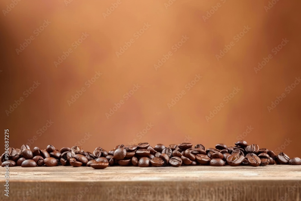 Poster Coffee background freshness beverage table.