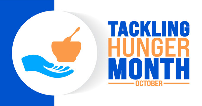 Tackling hunger month background or banner design template is observed every year in October. Holiday concept. Template for card, poster, placard, template. eps 10