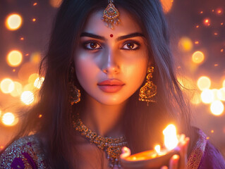 Diwali Elegance: A Glowing Moment of Serenity