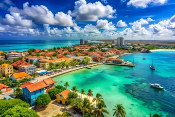 Fototapeta premium Discovering Aruba's Location on the World Map: A Guide to This Caribbean Island Paradise