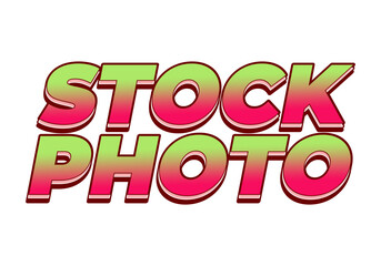 Stock photo. Text effect in 3D style with modern colors
