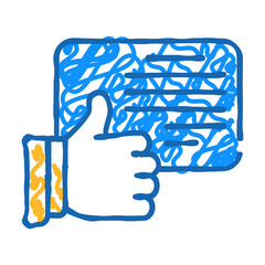 review with like doodle icon sketch vector. review with like sign. isolated symbol illustration