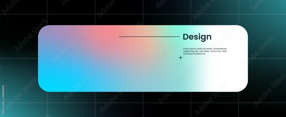 Poster modern design element in gradient color. futuristic pop up interface.