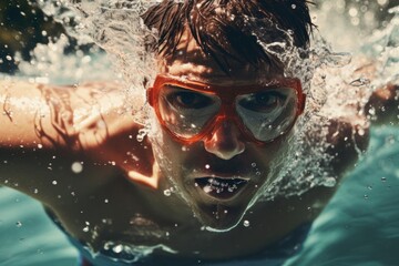 Fototapeta premium Photo of a person swimming sports photography recreation.