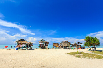 Beautiful landscapes view borneo sea gypsy water village at Mantabuan Island, Samporna Sabah
