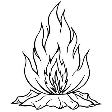 recommend clip art: bonfire sketch outline coloring book page line art drawing