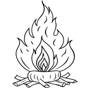 recommend clip art: bonfire sketch outline coloring book page line art drawing