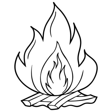 recommend clip art: bonfire sketch outline coloring book page line art drawing