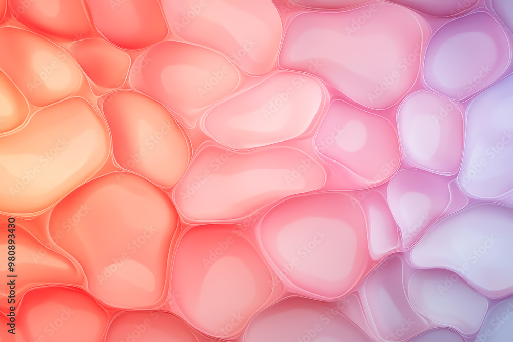 Poster abstract background featuring soft bubbles in pastel hues of pink and lavender, creating a soothing 
