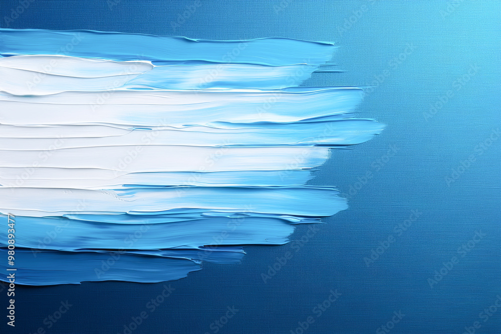 Poster abstract blue background with smooth brush strokes creating a serene and calming atmosphere, ideal f