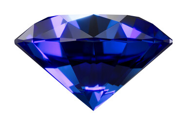 A sapphire on a transparent background. A high-resolution 3D rendering.