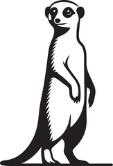 meerkat silhouette simple vector, meerkat logo, black and white