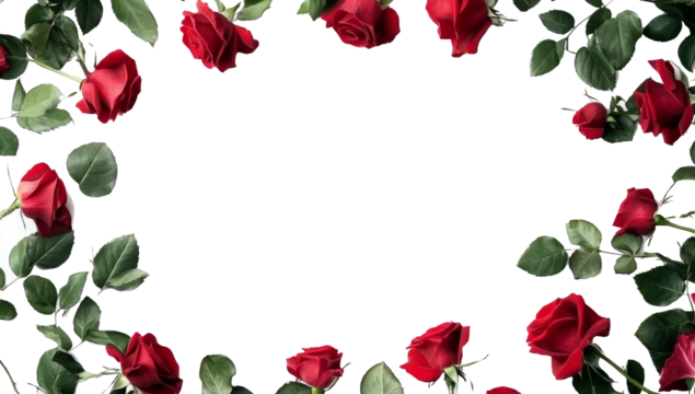 Frame of red roses - Powered by Adobe
