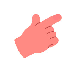 Hand, pointing, leaning, grasping, clenching, holding, different arm action, gesture symbol, different hand gestures, signs shown with palm and fingers isolated on background flat vector illustration.