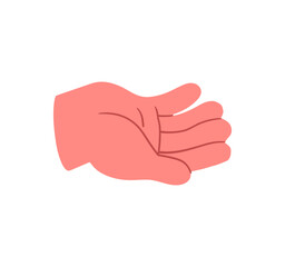 Hand, pointing, leaning, grasping, clenching, holding, different arm action, gesture symbol, different hand gestures, signs shown with palm and fingers isolated on background flat vector illustration.