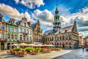 Historic Grand Place Mons Belgium