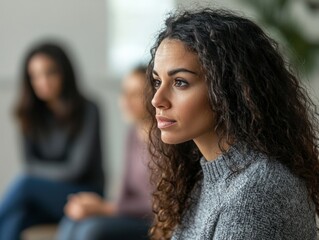 A person in a support group, sharing their experience of overcoming alcohol cravings, with the group offering encouragement