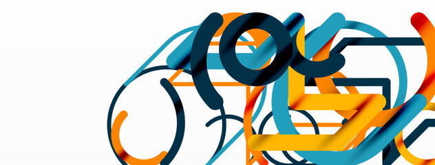 Linear design colorful circles and lines