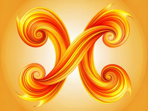 Innovative illustration of a stylized letter 'I' and 'Y' joined in a harmonious, swirling dance of orange and