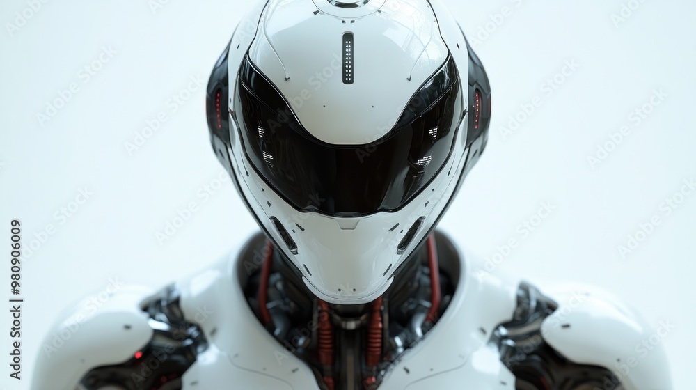 Aufkleber futuristic humanoid robot with sleek design and advanced features.